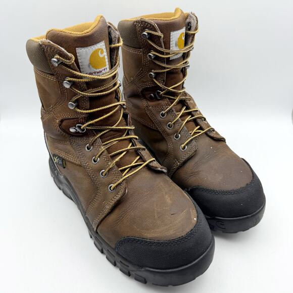 Carhartt Men Rugged Flex 8" Composite Toe Work Boot US 8.5 EU 41.5 Brown WP GUC - Picture 5 of 14